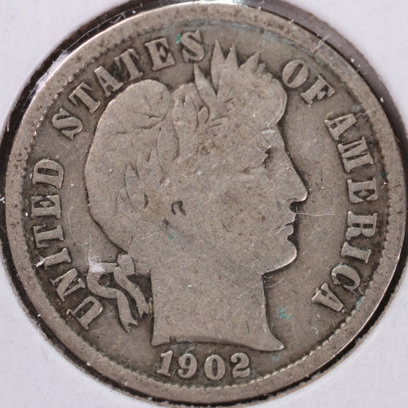 1902 Barber Silver Dime, Fine Circulated Coin, Store