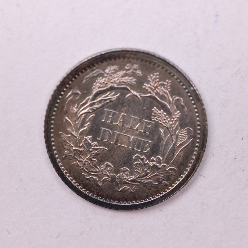 1862 Seated Liberty Half Dime., Mint State., Store Sale