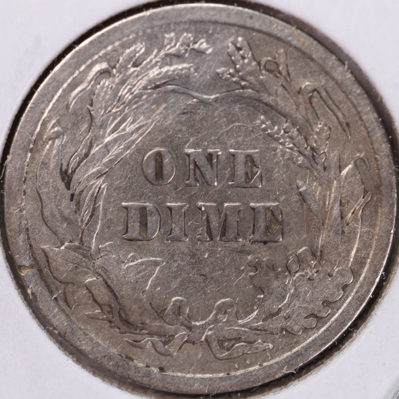 1907 Barber Silver Dime, Fine Circulated Coin, Store