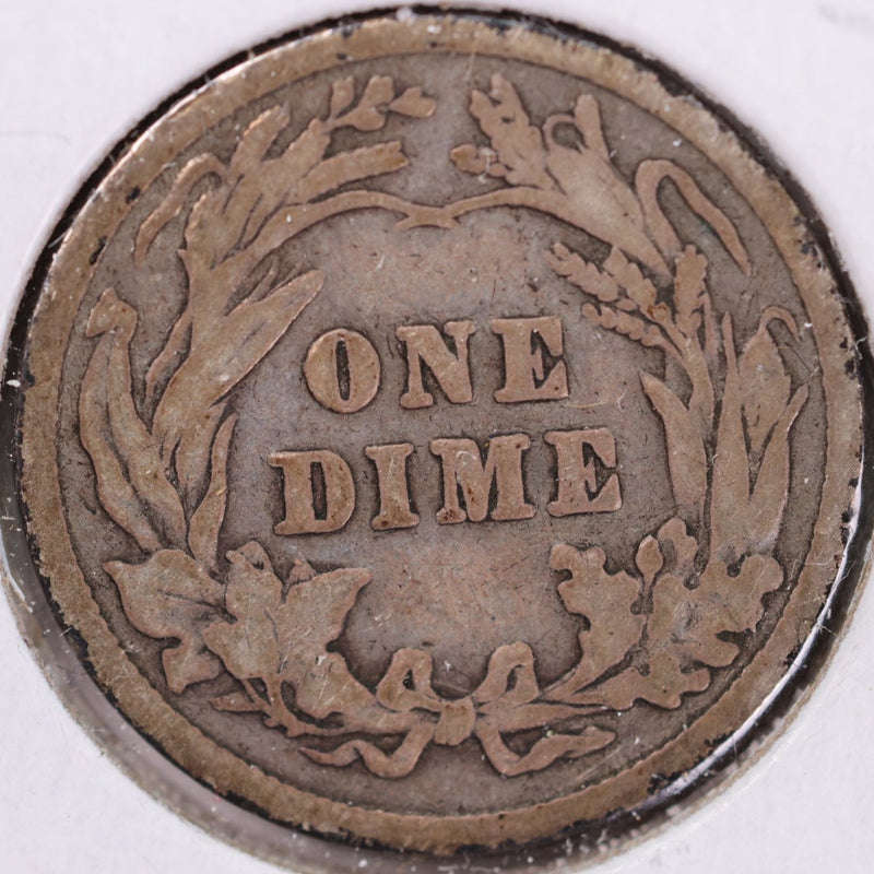 1907 Barber Silver Dime, Very Good Circulated Coin, Store