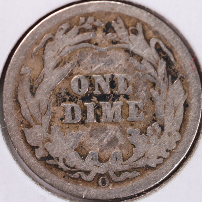 1907-O Barber Silver Dime, Very Good Circulated Coin, Store