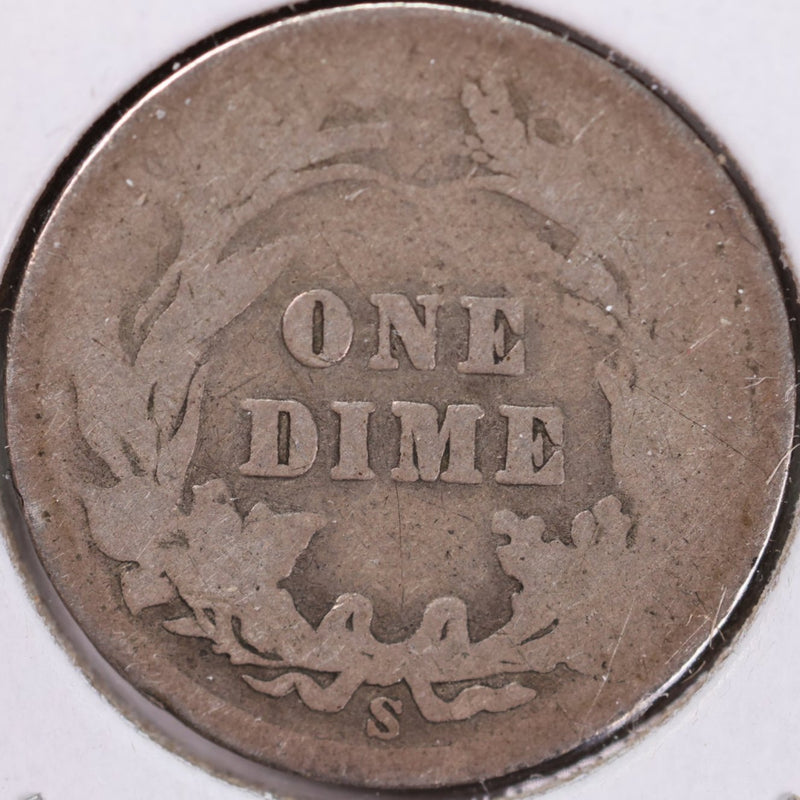 1907-S Barber Silver Dime, Good Circulated Coin, Store