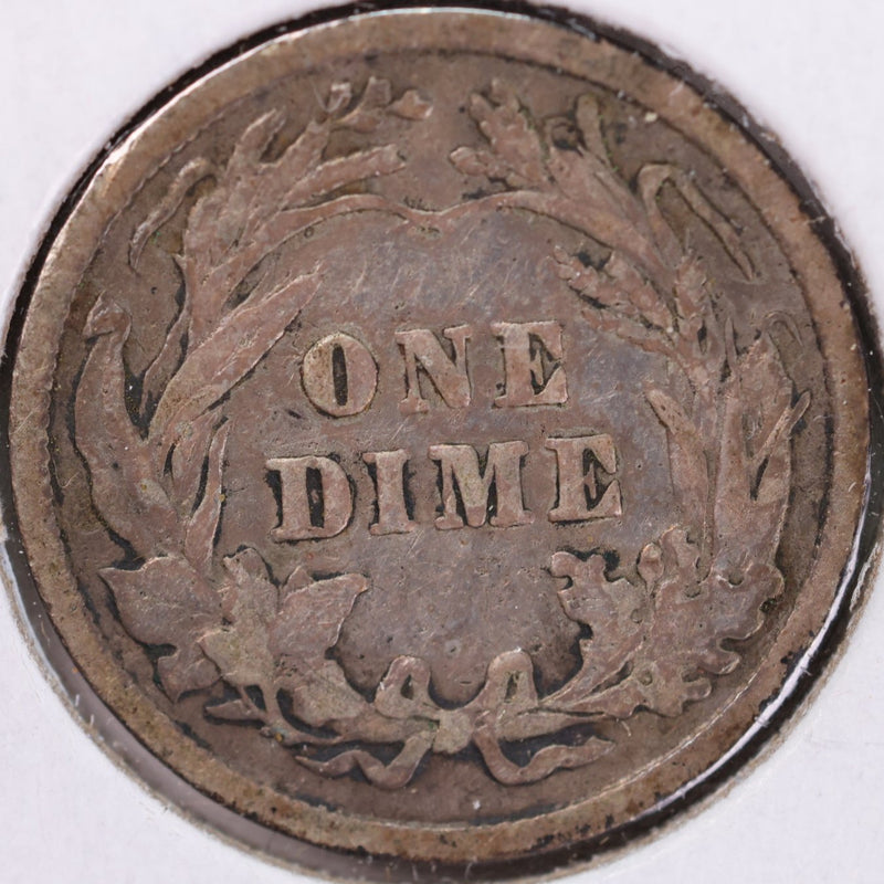 1908 Barber Silver Dime, Very Good+ Circulated Coin, Store