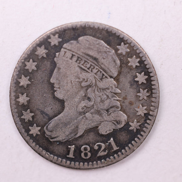 1821 Cap Bust Dime., Very Fine., Large Date., Store Sale #18936