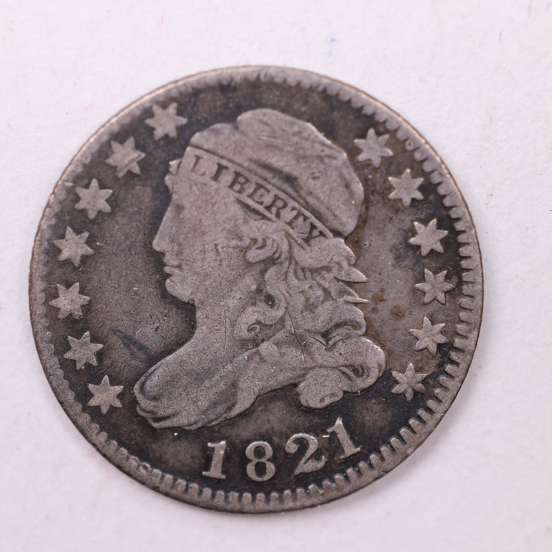 1821 Cap Bust Dime., Very Fine., Large Date., Store Sale