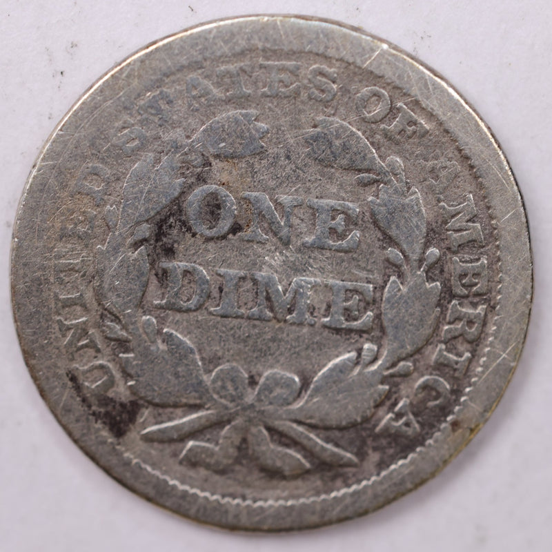 1857 Seated Liberty Silver Dime., Good., Store Sale