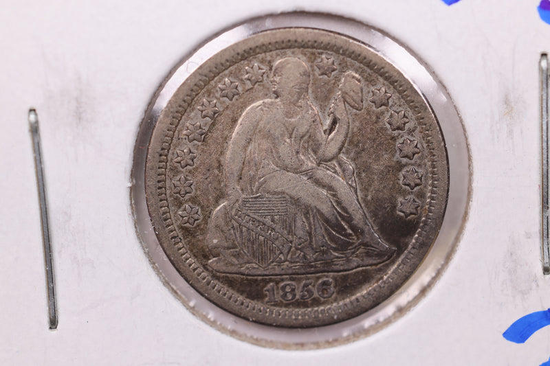 1856 Seated Liberty Silver Dime., V.F+., Store Sale