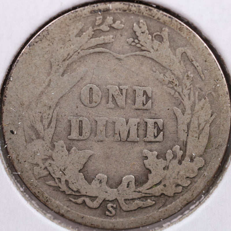 1914-S Barber Silver Dime, Very Good Circulated Coin, Store Sale