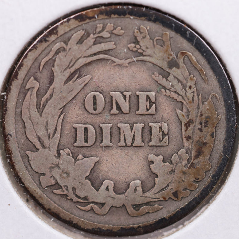 1915 Barber Silver Dime, Very Good Circulated Coin, Store Sale