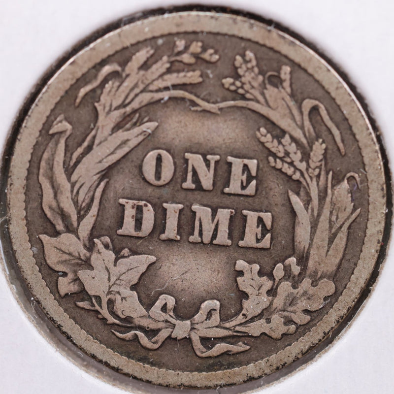 1916 Barber Silver Dime, Very Good Circulated Coin, Store Sale