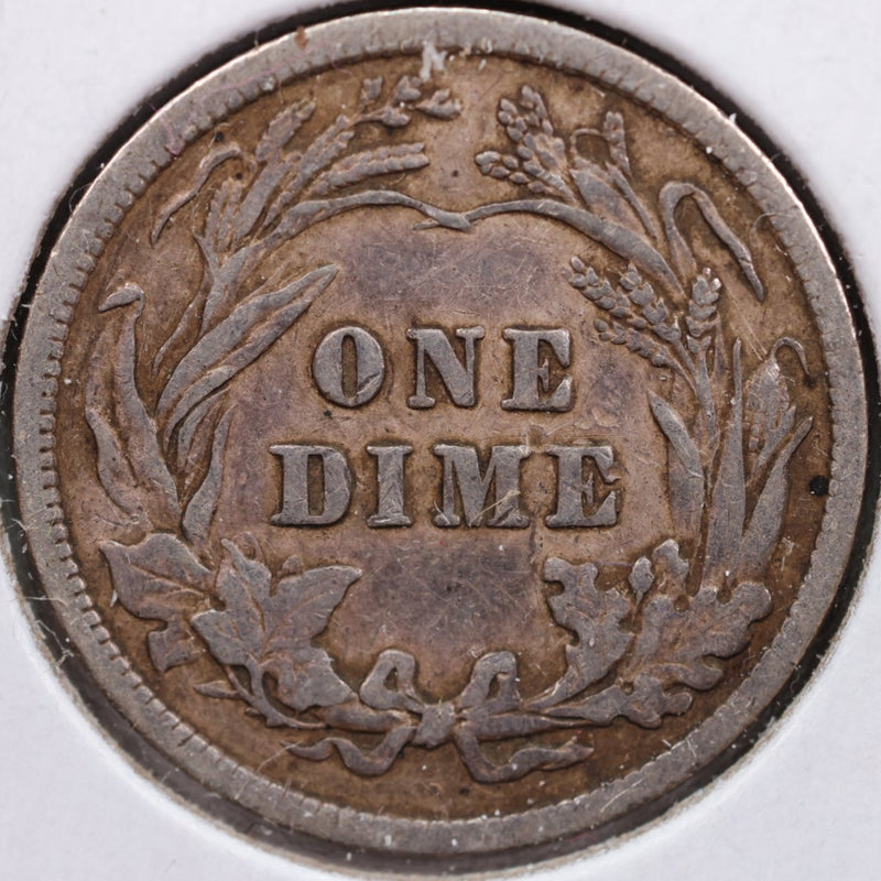 1916 Barber Silver Dime, Very Fine Circulated Coin, Store Sale