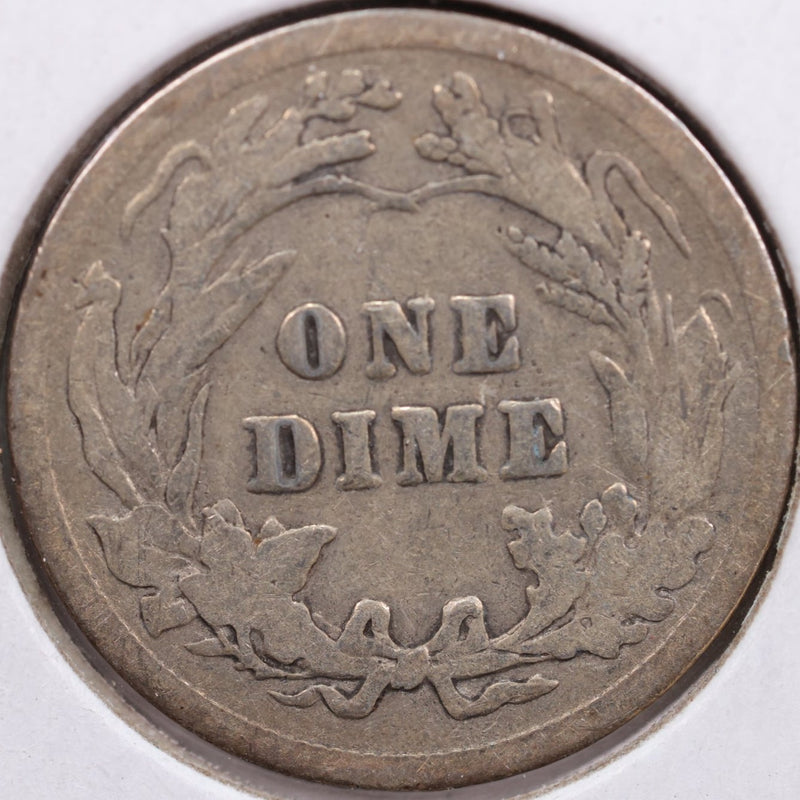 1916 Barber Silver Dime, Very Good Circulated Coin, Store Sale