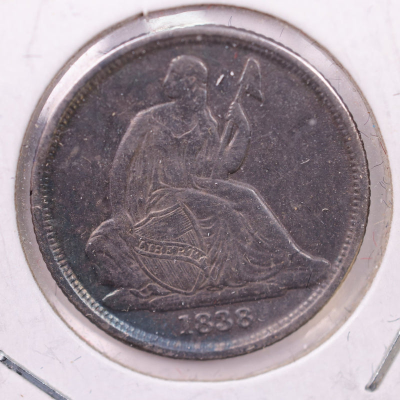 1838-O Seated Liberty Silver Dime., X.F., Store Sale