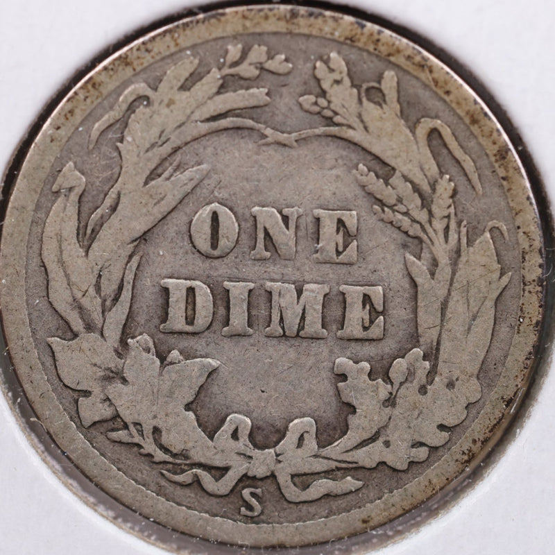 1916-S Barber Silver Dime, Good Circulated Coin, Store Sale