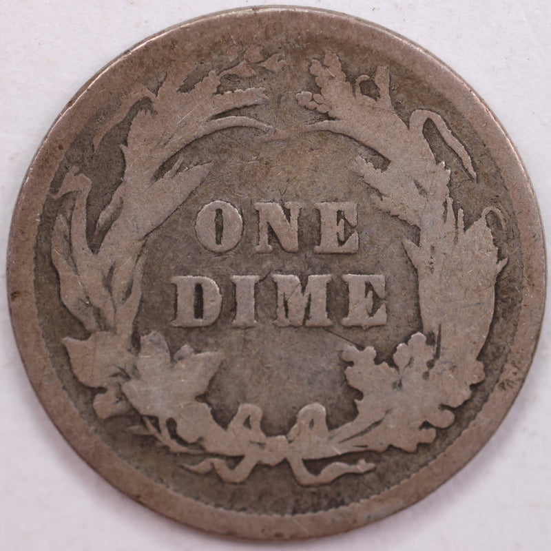 1898 Barber Silver Dime, Good Circulated Coin, Store