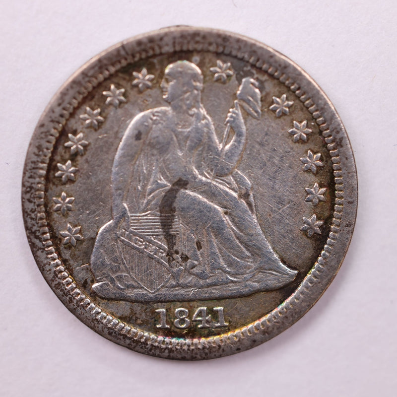 1841 Seated Liberty Silver Dime., Extra Fine., Store Sale