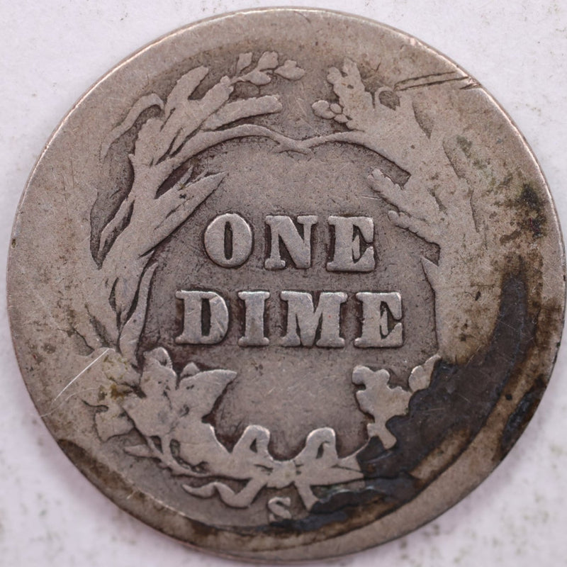 1905-S Barber Silver Dime, Good Circulated Coin, Store