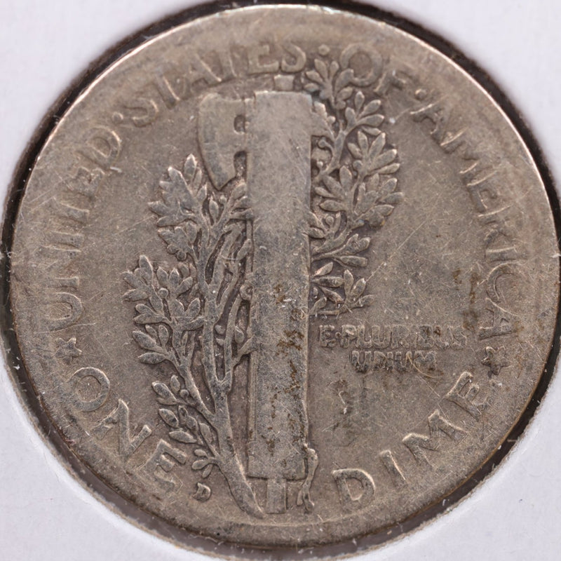 1921-D Mercury Silver Dime, Very Good Circulated Coin, Store