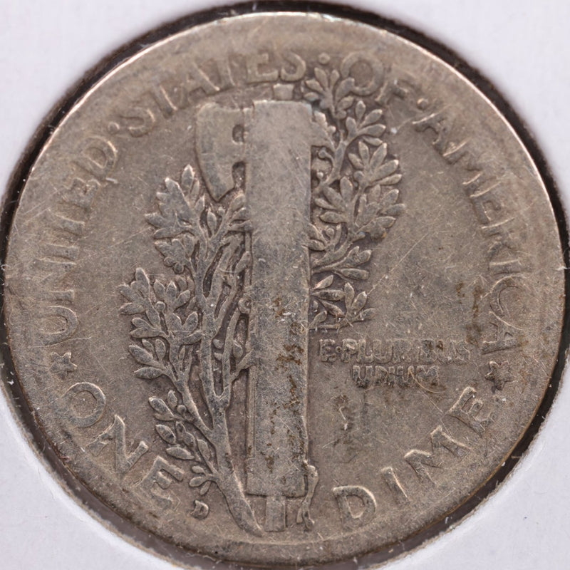 1921-D Mercury Silver Dime, Very Good Circulated Coin, Store