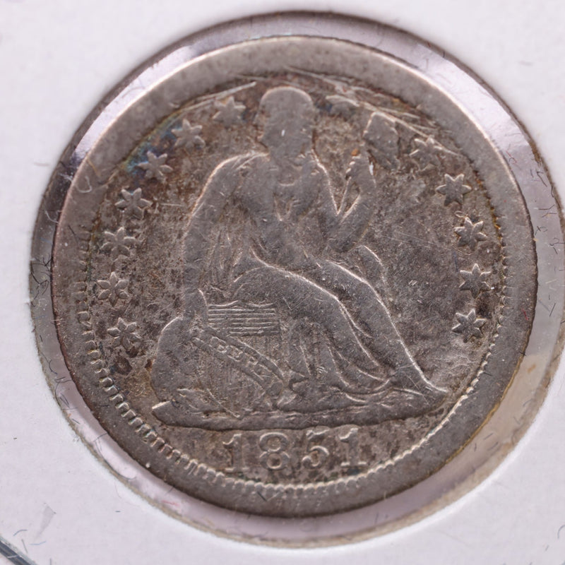 1851-O Seated Liberty Silver Dime., V.F. Details., Store Sale