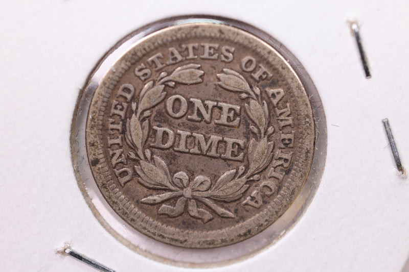 1853 Seated Liberty Silver Dime., V.F. +., Store Sale