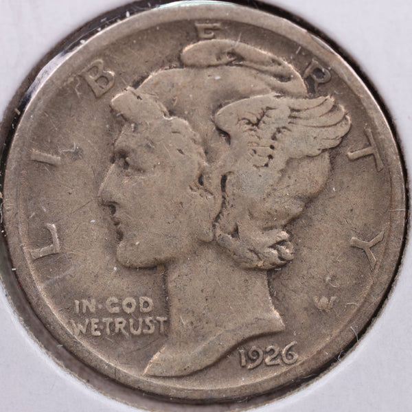 1926-D Mercury Silver Dime, Fine Circulated Coin, Store #DE0038