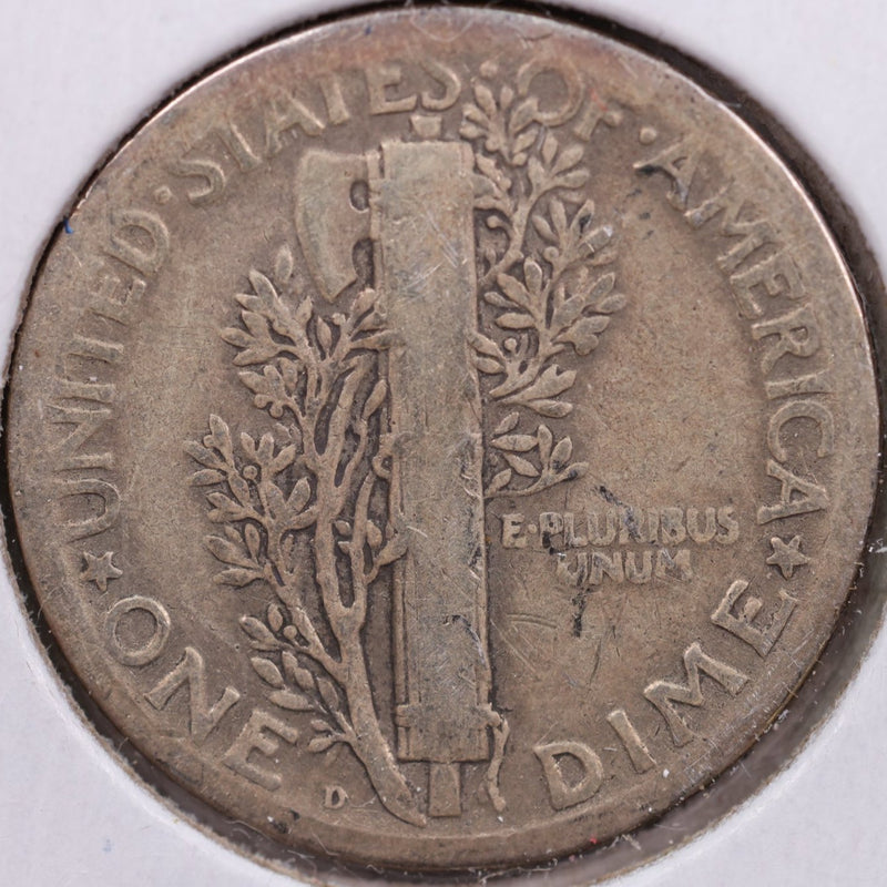 1926-D Mercury Silver Dime, Fine Circulated Coin, Store