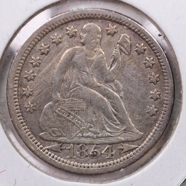 1854 Seated Liberty Silver Dime., A.U., Store Sale #19046