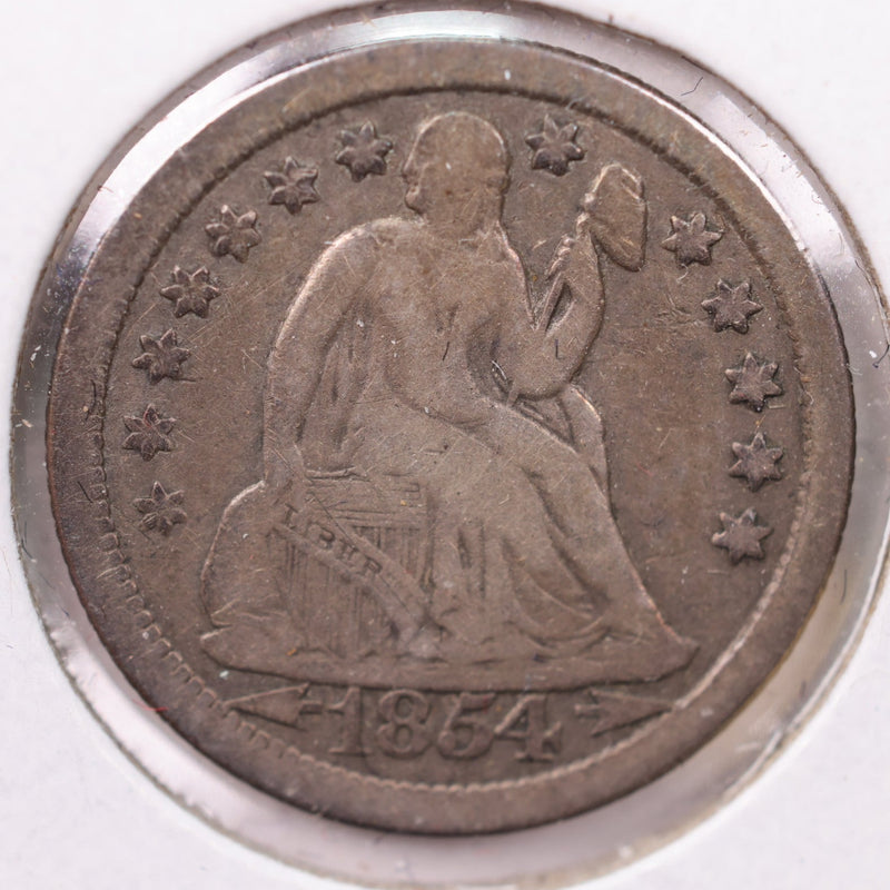 1854-O Seated Liberty Silver Dime., V.F., Store Sale