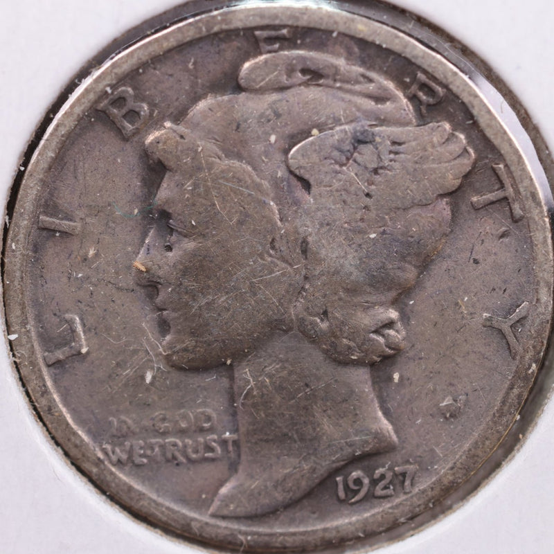 1927 Mercury Silver Dime, Fine Circulated Coin, Store