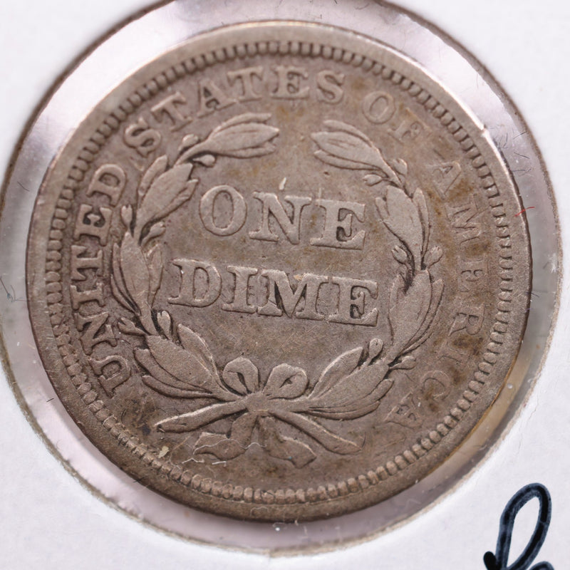 1855 Seated Liberty Silver Dime., A.U., Details., Store Sale