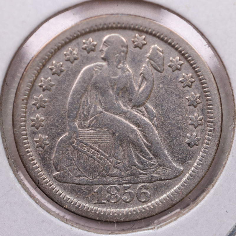 1856 Seated Liberty Silver Dime., X.F +., Store Sale