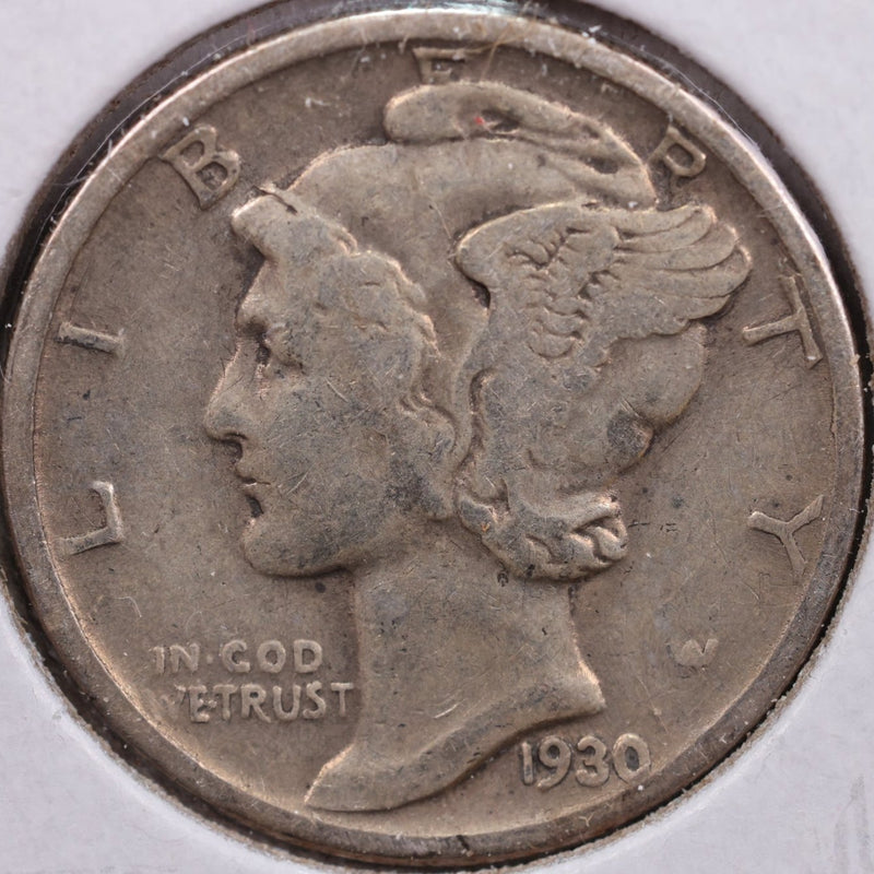 1930 Mercury Silver Dime, Very Fine Circulated Coin, Store