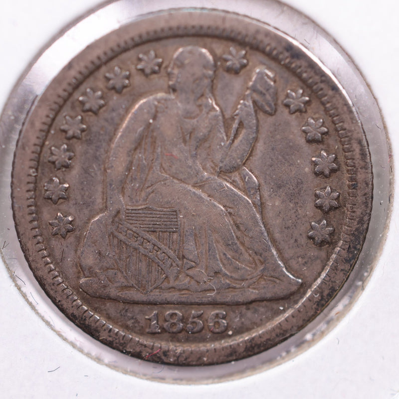 1856-O Seated Liberty Silver Dime., Extra Fine., Store Sale