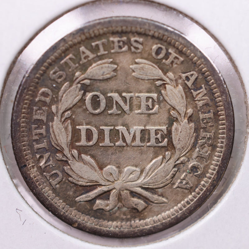 1857 Seated Liberty Silver Dime., Extra Fine., Store Sale