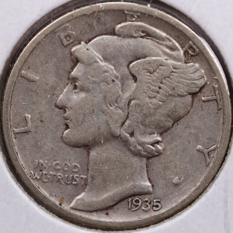 1935 Mercury Silver Dime, Very Fine Circulated Coin, Store