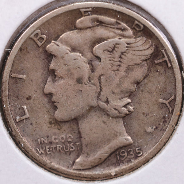 1935-D Mercury Silver Dime, Extra Fine Circulated Coin, Store #DE0057