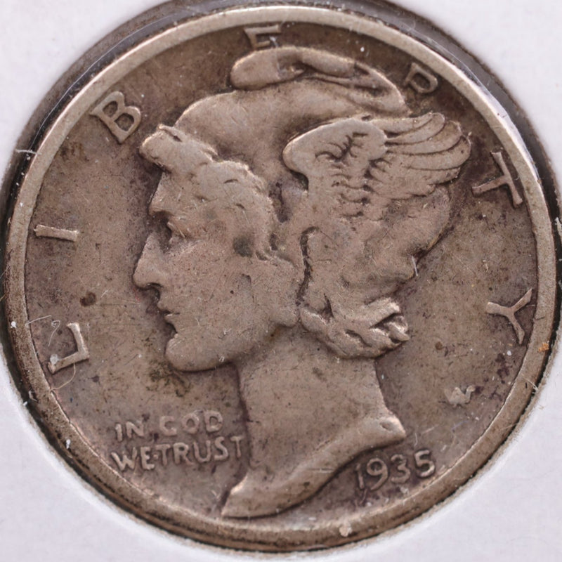 1935-D Mercury Silver Dime, Extra Fine Circulated Coin, Store