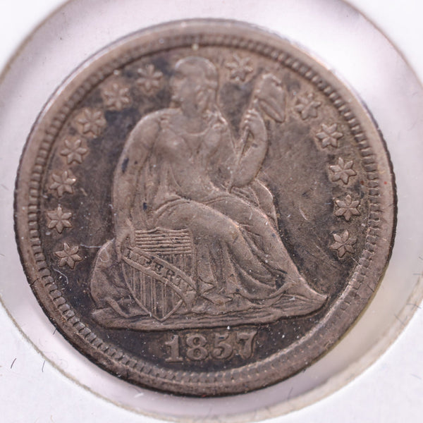 1857-O Seated Liberty Silver Dime., AU +., Store Sale #19064