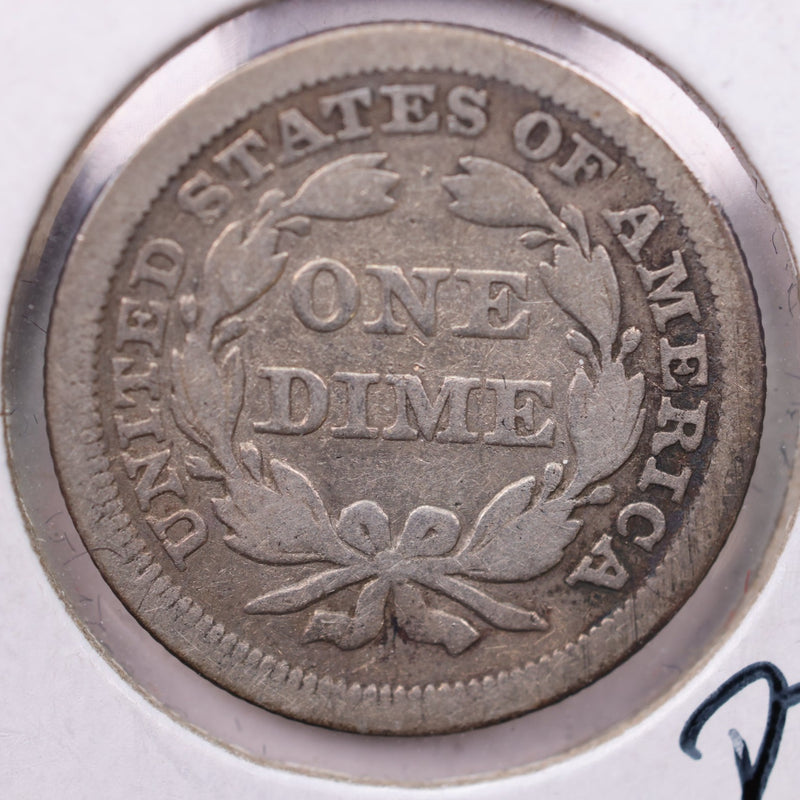 1858 Seated Liberty Silver Dime., Fine., Store Sale