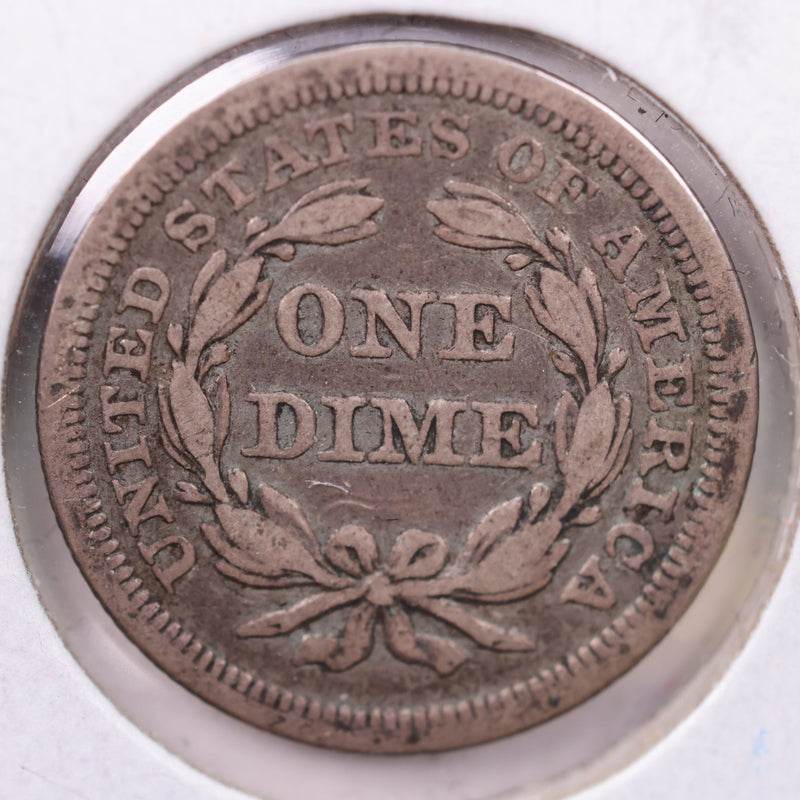 1858 Seated Liberty Silver Dime., Fine +., Store Sale