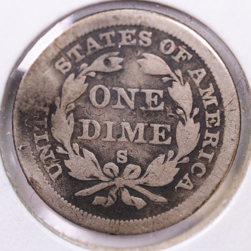 1860-S Seated Liberty Silver Dime., Fine Details., Store Sale