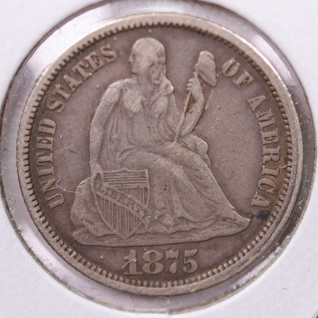 1875 silver shops dime