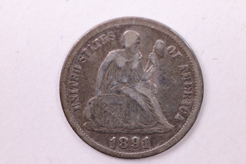 1891-O Seated Liberty Silver Dime., X.F.+., Store Sale