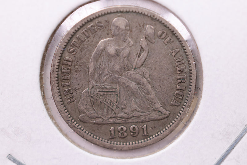 1891-O Seated Liberty Silver Dime., X.F.+., Store Sale