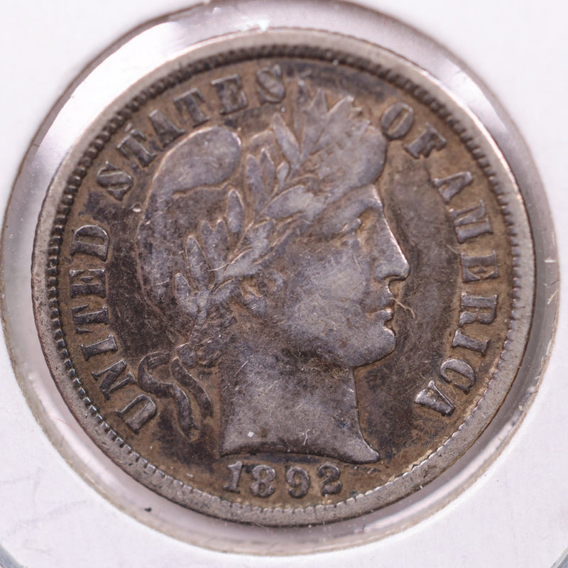 1892 Barber Silver Dime., V.F., Store Sale