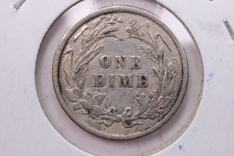 1892 Barber Silver Dime., V.F., Store Sale