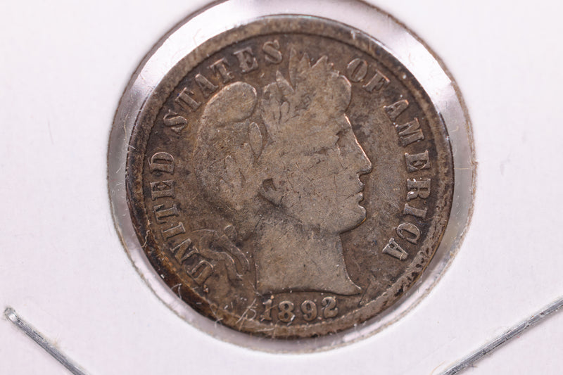 1892 Barber Silver Dime., V.G., Store Sale