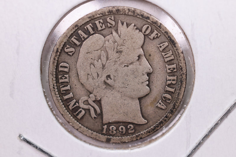 1892-O Barber Silver Dime., V.G +., Store Sale