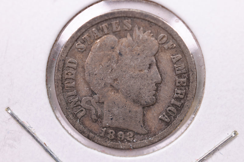 1892-O Barber Silver Dime., V.G., Store Sale